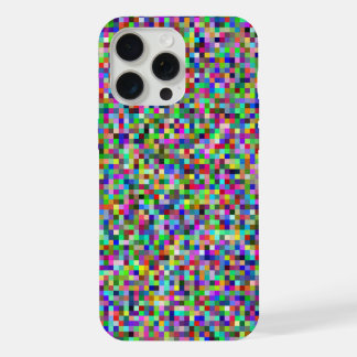 Kleurrijke Pixel Vierkanten Achtergrondpatroon iPhone 15 Pro Max Case