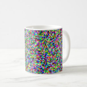 Kleurrijke Pixel Vierkanten Achtergrondpatroon Koffiemok