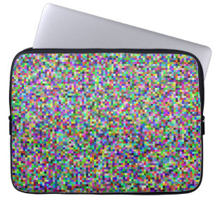 Kleurrijke Pixel Vierkanten Achtergrondpatroon Laptop Sleeve