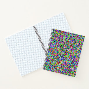 Kleurrijke Pixel Vierkanten Achtergrondpatroon Notitieboek
