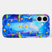 Kleurrijke pixelwereld met drijvende platforms mun Case-Mate iPhone case (Achterkant (horizontaal))