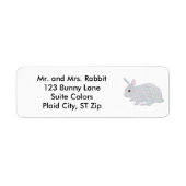 Kleurrijke Plaid Bunny Rabbit Adresetiketten Etiket (Voorkant)