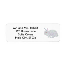 Kleurrijke Plaid Bunny Rabbit Adresetiketten Etiket