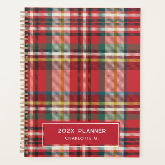 Kleurrijke Plaid Classic gepersonaliseerd 2025 Planner (Voorkant)