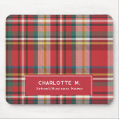 Kleurrijke Plaid Classic gepersonaliseerde rood Muismat (Voorkant)