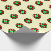 Kleurrijke Plaid Ornament Kerst Cadeaupapier (Hoek)