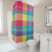 kleurrijke plaid textuur. Achtergrond kleding Douchegordijn (In situ)