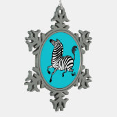 Kleurrijke Plains Zebra Pewter Ornament (Links)