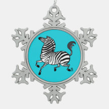 Kleurrijke Plains Zebra Pewter Ornament