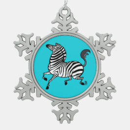 Kleurrijke Plains Zebra Pewter Ornament