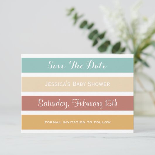 Kleurrijke plakband opslaan datum save the date (Staand voorkant)