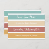 Kleurrijke plakband opslaan datum save the date (Voorkant / Achterkant)