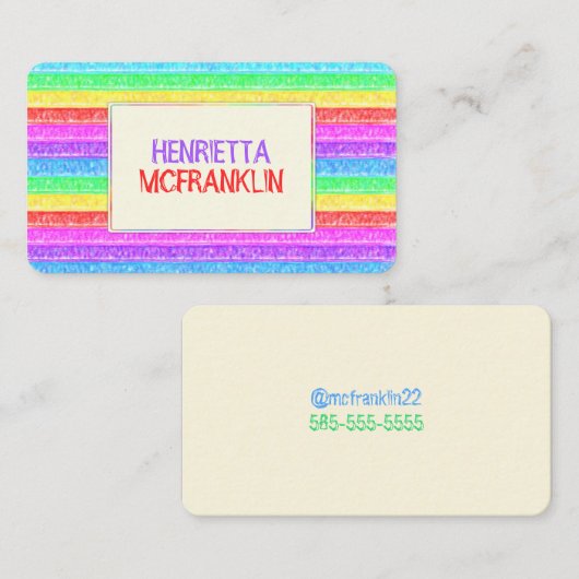 Kleurrijke plakband visitekaartje (Voorkant / Achterkant)