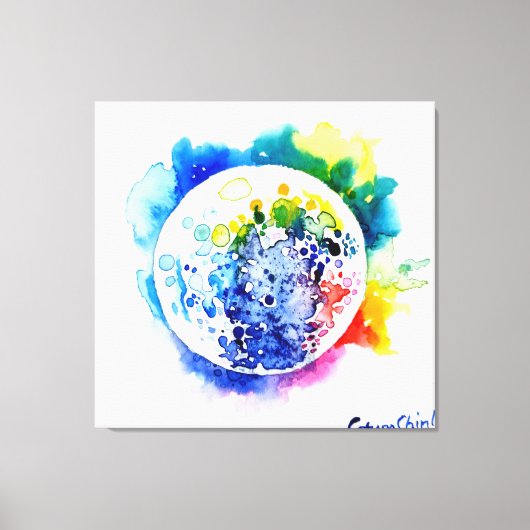 Kleurrijke planeet canvas afdruk (Voorkant)