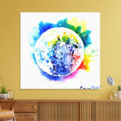 Kleurrijke planeet canvas afdruk (Insitu (Woonkamer))
