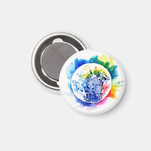 Kleurrijke planeet magneet (Voorkant / Achterkant)