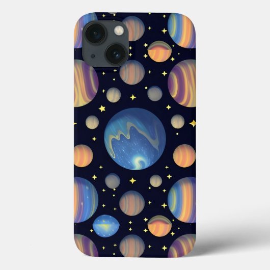 Kleurrijke planeten en sterren in de ruimte Case-Mate iPhone case (Achterkant)