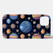 Kleurrijke planeten en sterren in de ruimte Case-Mate iPhone case (Achterkant (horizontaal))