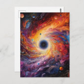 Kleurrijke Planeten Ruimte Galaxy Achtergrond Briefkaart (Voorkant / Achterkant)