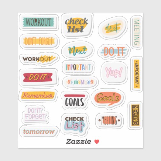 Kleurrijke Planner sticker pack (Vel)