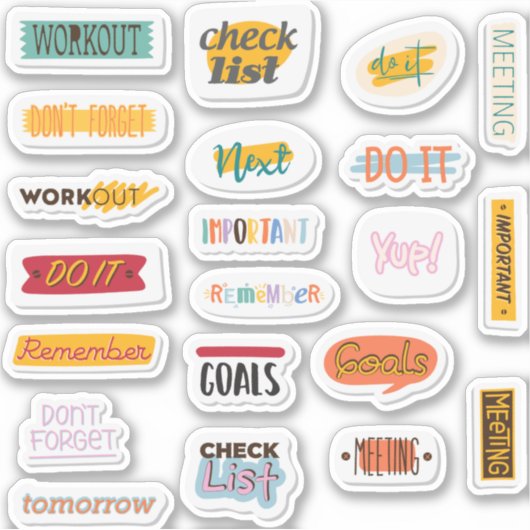 Kleurrijke Planner sticker pack (Voorkant)