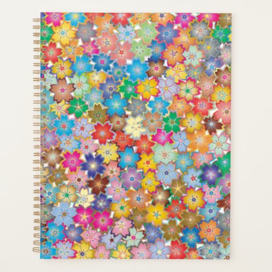 Kleurrijke planner voor Floral/Organisator (Voorkant)