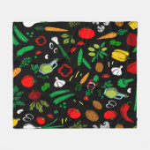 kleurrijke plantaardige pictogrammen fleece deken (Voorkant (Horizontaal))