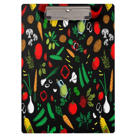 kleurrijke plantaardige pictogrammen klembord (Voorkant)