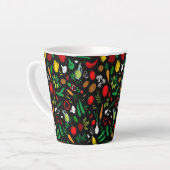 kleurrijke plantaardige pictogrammen latte mok (Linkerhoek)