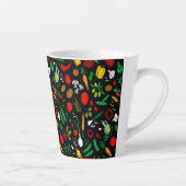 kleurrijke plantaardige pictogrammen latte mok (Rechts)