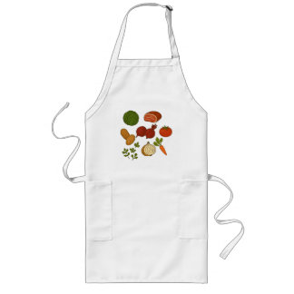 Kleurrijke plantaardige print keuken schort, leuke lang schort