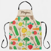 Kleurrijke plantaardige voedsel aangepaste naam schort (Voorkant)