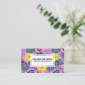 Kleurrijke Planten en bloemenpatroon Visitekaartje (Staand voorkant)