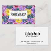 Kleurrijke Planten en bloemenpatroon Visitekaartje (Voorkant / Achterkant)