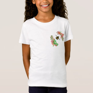 Kleurrijke planten en hommel waterverf ontwerp t-shirt
