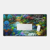 Kleurrijke Planten en Peaceful Waterfall Garden Bureaumat (Keyboard & Muis)