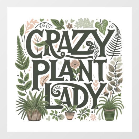 Kleurrijke Plantendame  Raamsticker (Vel)