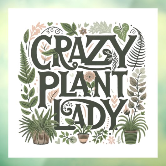 Kleurrijke Plantendame  Raamsticker (Vel 3)