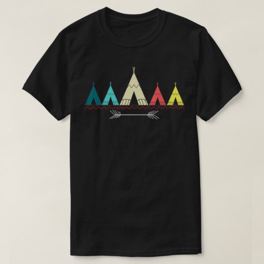 Kleurrijke  plassen Native American Indian T-shirt (Design voorkant)