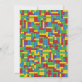 Kleurrijke plastic blokken jongens eerste verjaard kaart (Achterkant)