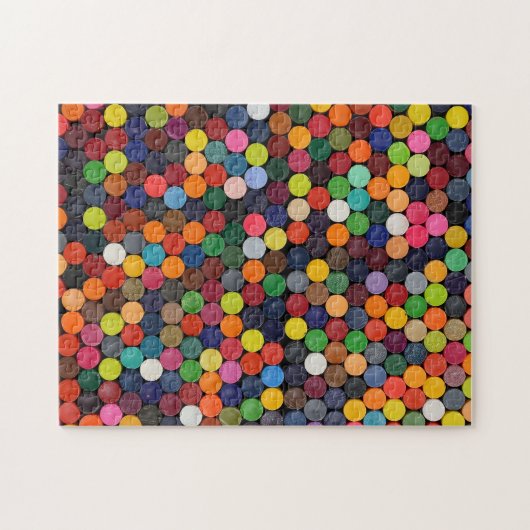 Kleurrijke platte einde van kleurpotloden abstract legpuzzel (Horizontaal)