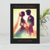 Kleurrijke platte Save The Date kaart (Staand voorkant)