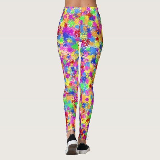 Kleurrijke platter Paint Rainbow Splash Trendy Neo Leggings (Achterkant)