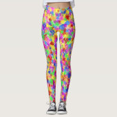 Kleurrijke platter Paint Rainbow Splash Trendy Neo Leggings (Voorkant)