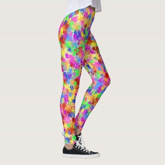 Kleurrijke platter Paint Rainbow Splash Trendy Neo Leggings (Rechts)
