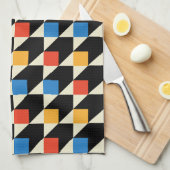 Kleurrijke Pleinen Keukenhanddoek (Quarter Fold)