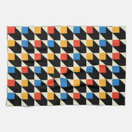 Kleurrijke Pleinen Keukenhanddoek