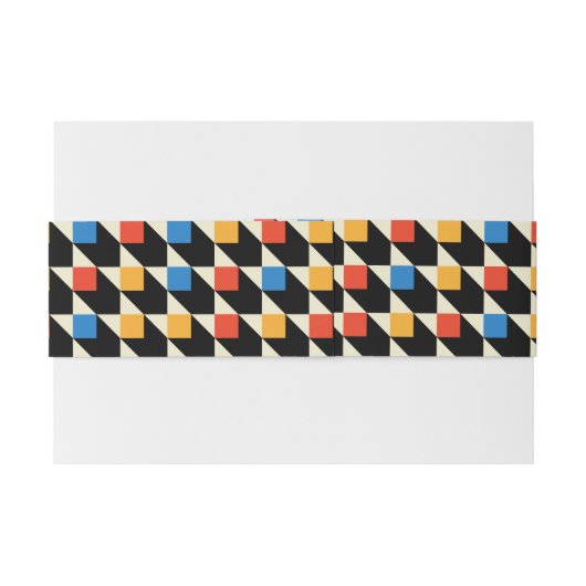 Kleurrijke Pleinen Uitnodiging Buik Bands Uitnodigingen Wikkel (Achterkant Voorbeeld)