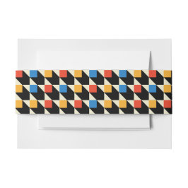 Kleurrijke Pleinen Uitnodiging Buik Bands Uitnodigingen Wikkel