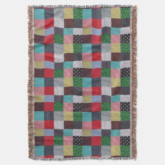 kleurrijke pleinen van  patchwork deken (Voorkant Verticaal)